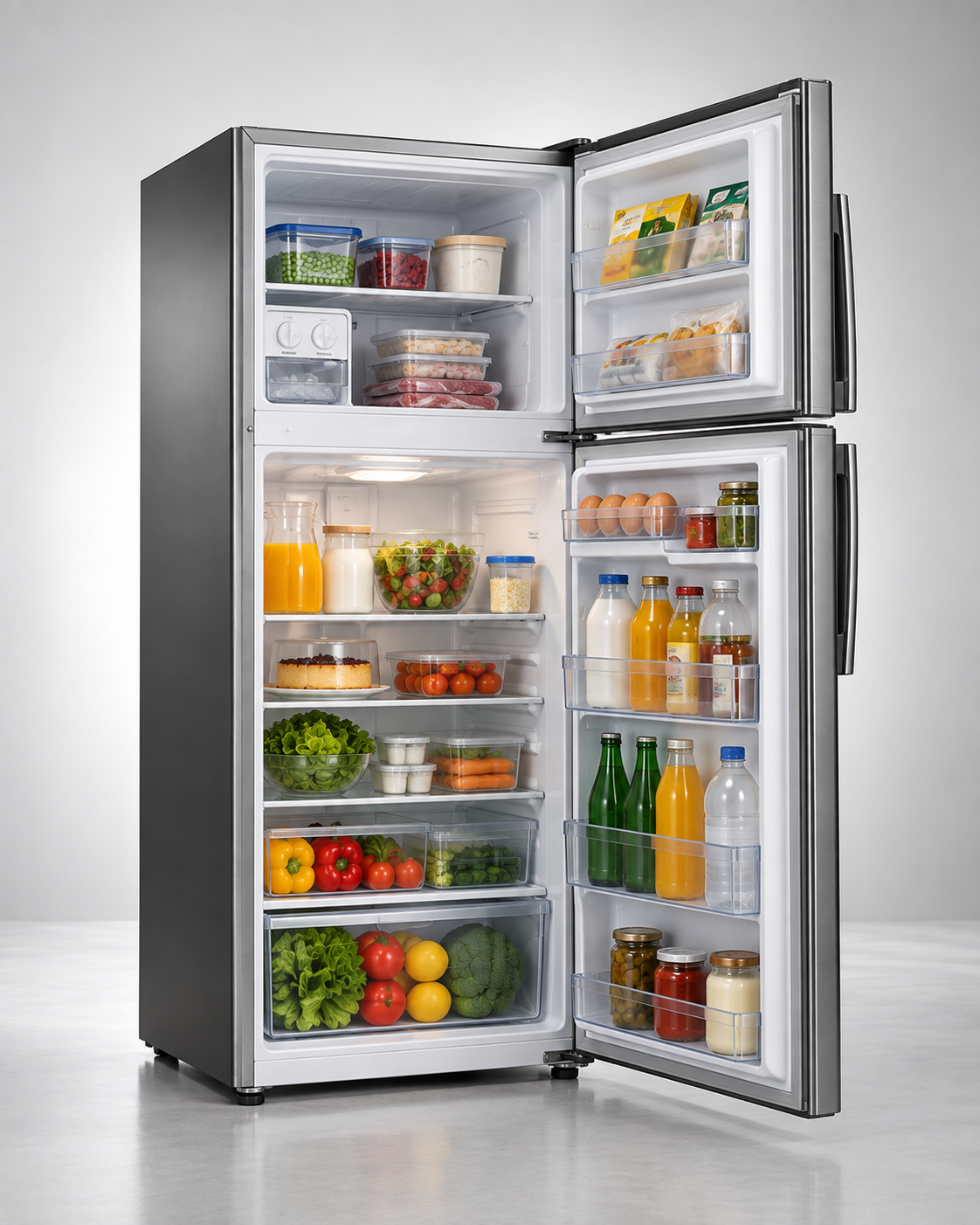 Fotografía de producto — interior del refrigerador