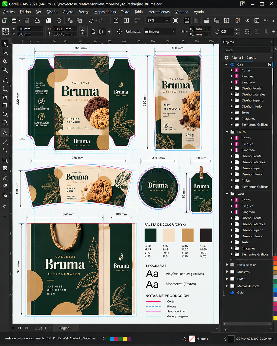 Packaging Bruma: envases, etiquetas e identidad visual.
