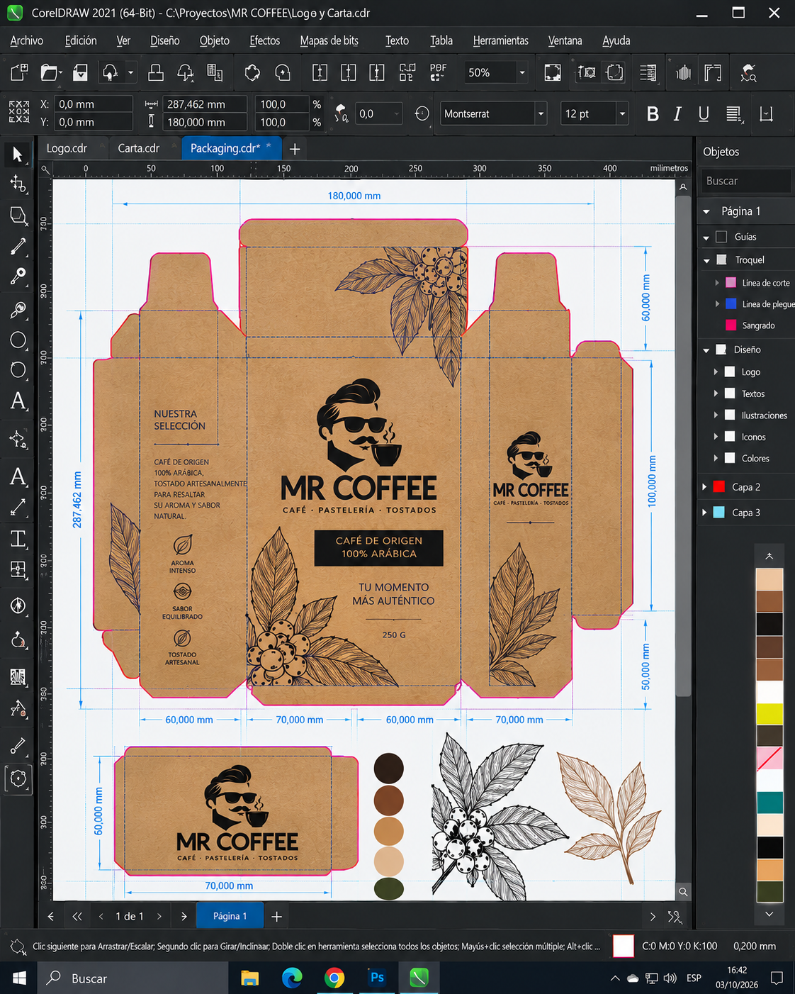 MR COFFEE — diseño de packaging en troquel